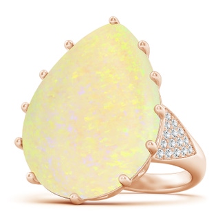 26.25x19.57x5.56mm AAA GIA Certified Pear-Shaped Opal Ornate Basket Ring with Diamonds in 10K Rose Gold