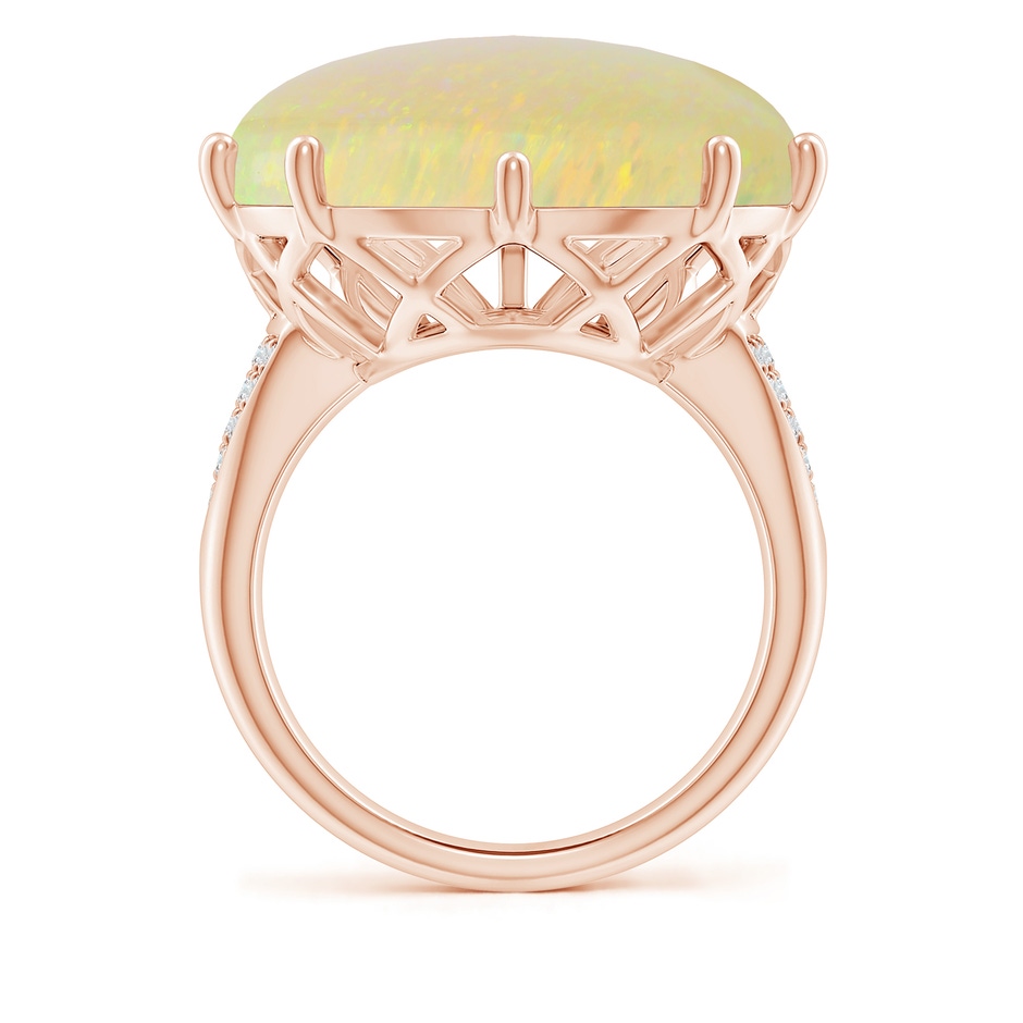 26.25x19.57x5.56mm AAA GIA Certified Pear-Shaped Opal Ornate Basket Ring with Diamonds in 18K Rose Gold side 399