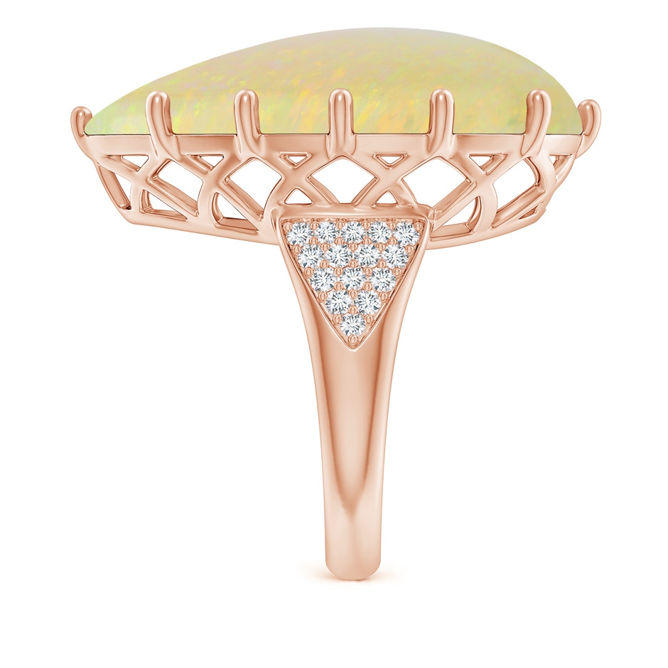 26.25x19.57x5.56mm AAA GIA Certified Pear-Shaped Opal Ornate Basket Ring with Diamonds in 18K Rose Gold side 499