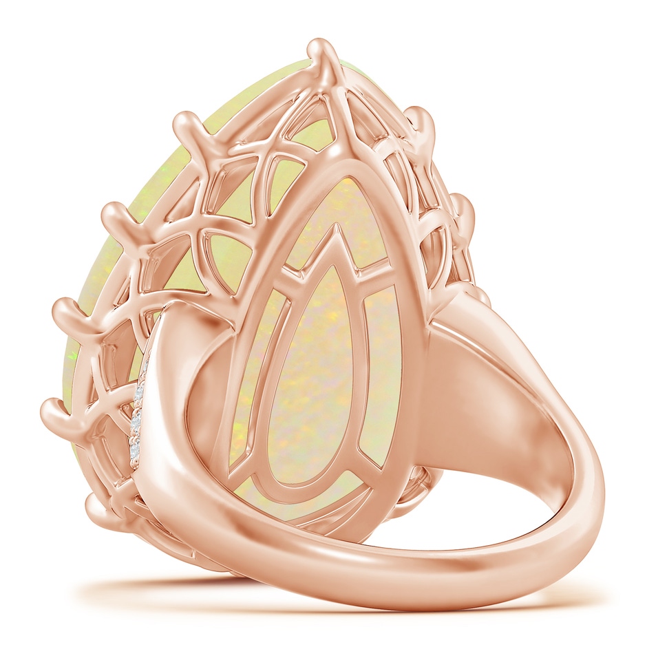 26.25x19.57x5.56mm AAA GIA Certified Pear-Shaped Opal Ornate Basket Ring with Diamonds in 18K Rose Gold side 599