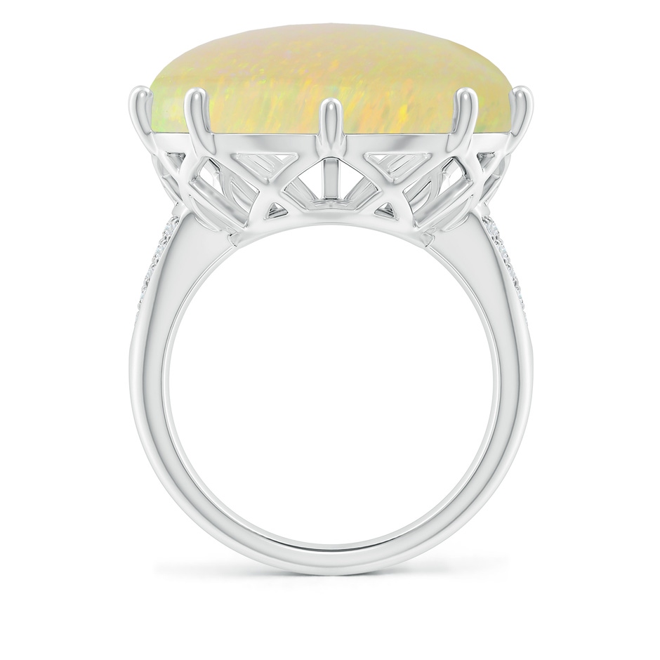 26.25x19.57x5.56mm AAA GIA Certified Pear-Shaped Opal Ornate Basket Ring with Diamonds in P950 Platinum side 399