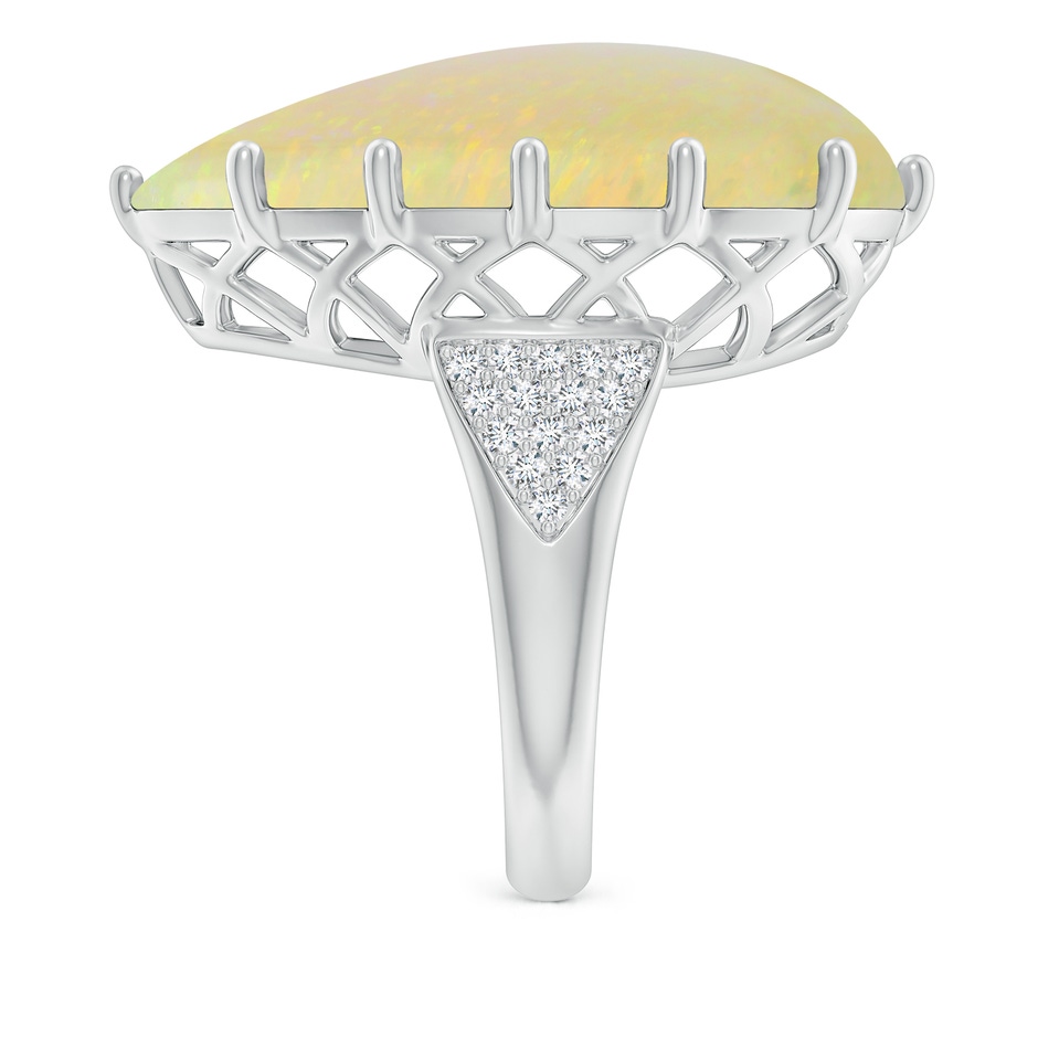 26.25x19.57x5.56mm AAA GIA Certified Pear-Shaped Opal Ornate Basket Ring with Diamonds in White Gold side 499