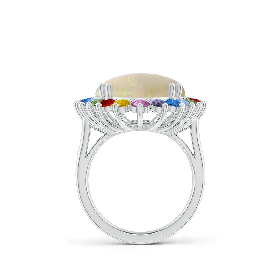 34.95x14.89x5.98mm AAAA Classic GIA Certified Oval Opal Multi-Color Halo Ring in 18K White Gold side 399