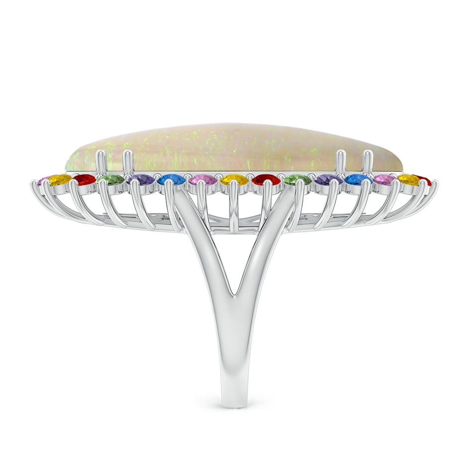 34.95x14.89x5.98mm AAAA Classic GIA Certified Oval Opal Multi-Color Halo Ring in 18K White Gold side 499