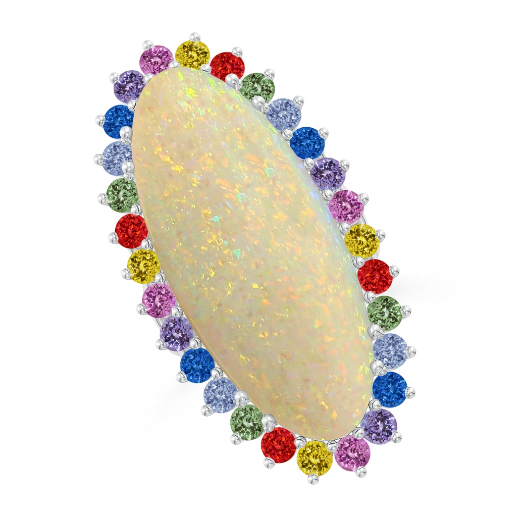 34.95x14.89x5.98mm AAAA Classic GIA Certified Oval Opal Multi-Color Halo Ring in White Gold - Side 199