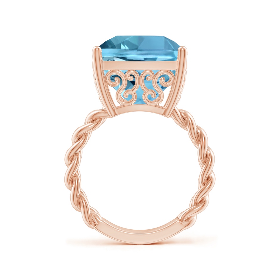 16.79x13.55x10.14mm AA GIA Certified Rectangular Cushion Aquamarine Cuban Chain Solitaire Ring in Rose Gold side 399