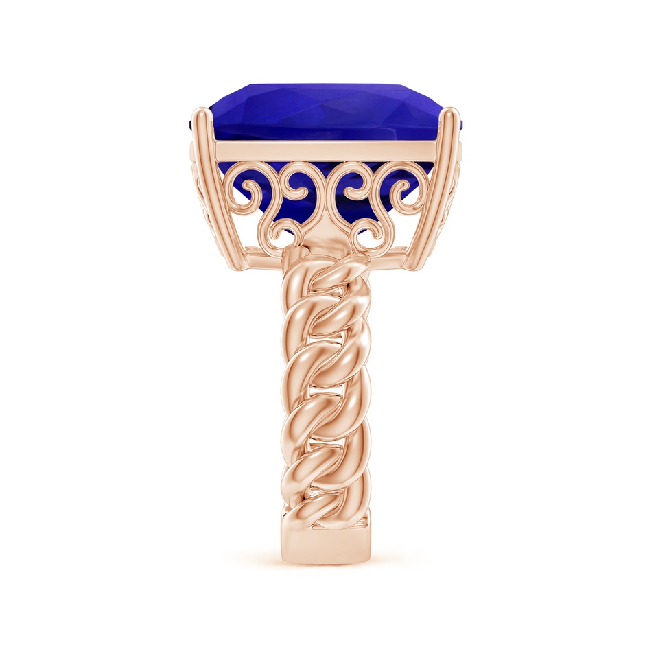 16.50x11.64x8.75mm AAAA GIA Certified Rectangular Cushion Tanzanite Cuban Chain Solitaire Ring in 18K Rose Gold side 499