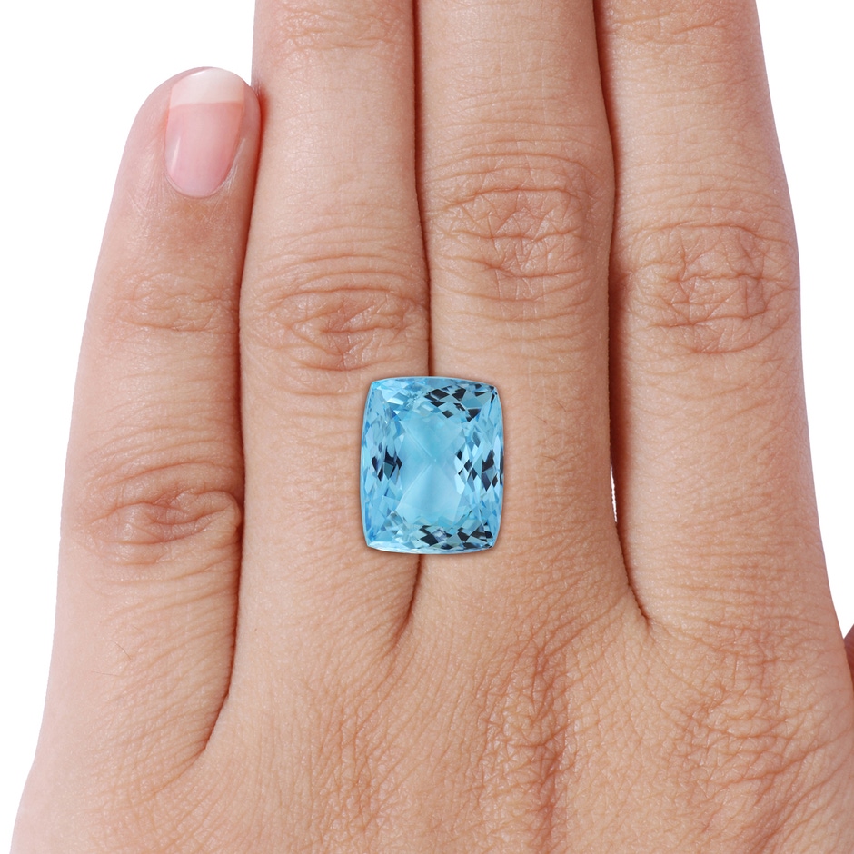 16.79x13.55x10.14mm AA GIA Certified Rectangular Cushion Aquamarine Solitaire Ring in 18K White Gold side 999