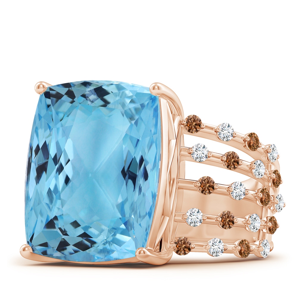 16.79x13.55x10.14mm AA GIA Certified Rectangular Cushion Aquamarine Solitaire Ring in Rose Gold - side 199