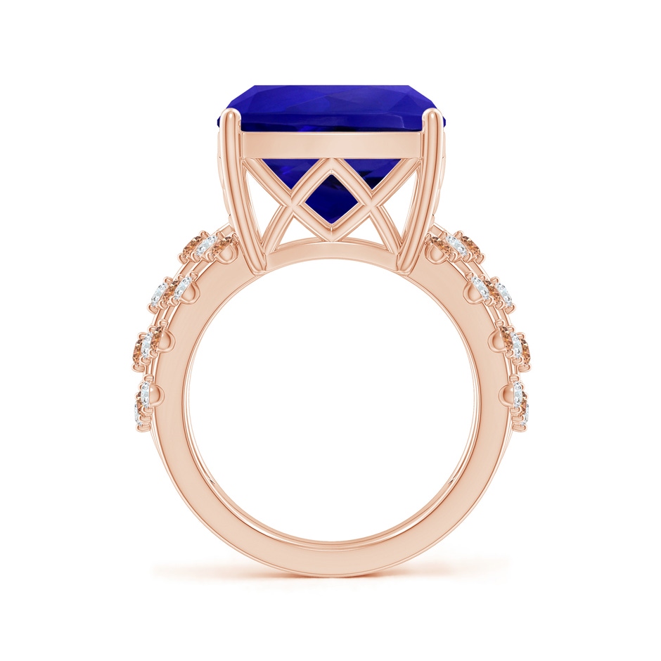 16.50x11.64x8.75mm AAAA GIA Certified Rectangular Cushion Tanzanite Solitaire Ring in 18K Rose Gold side 399