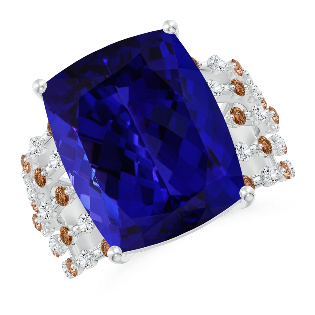 16.50x11.64x8.75mm AAAA GIA Certified Rectangular Cushion Tanzanite Solitaire Ring in White Gold
