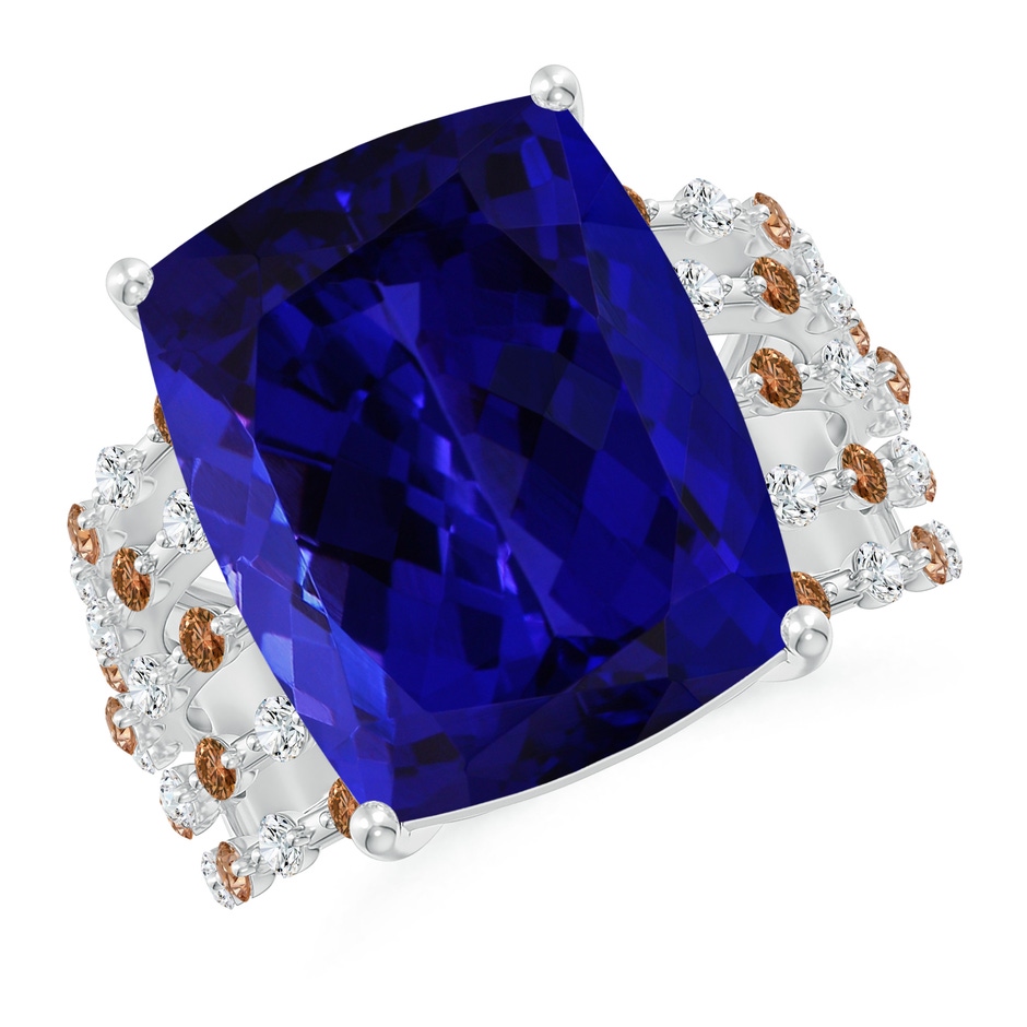 16.50x11.64x8.75mm AAAA GIA Certified Rectangular Cushion Tanzanite Solitaire Ring in White Gold 