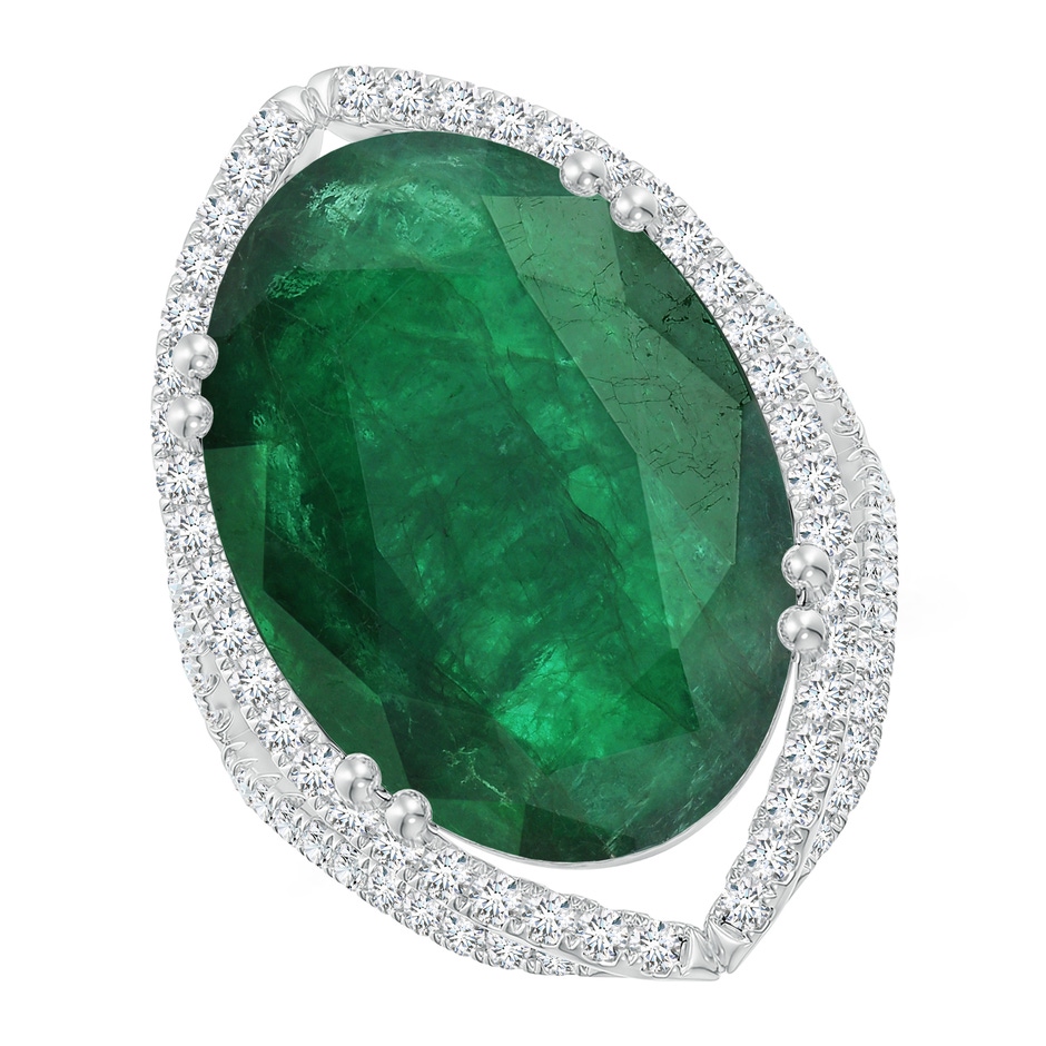 20.38x14.37x8.76mm A GIA Certified Oval Emerald Split Shank Halo Ring in 18K White Gold Side 199