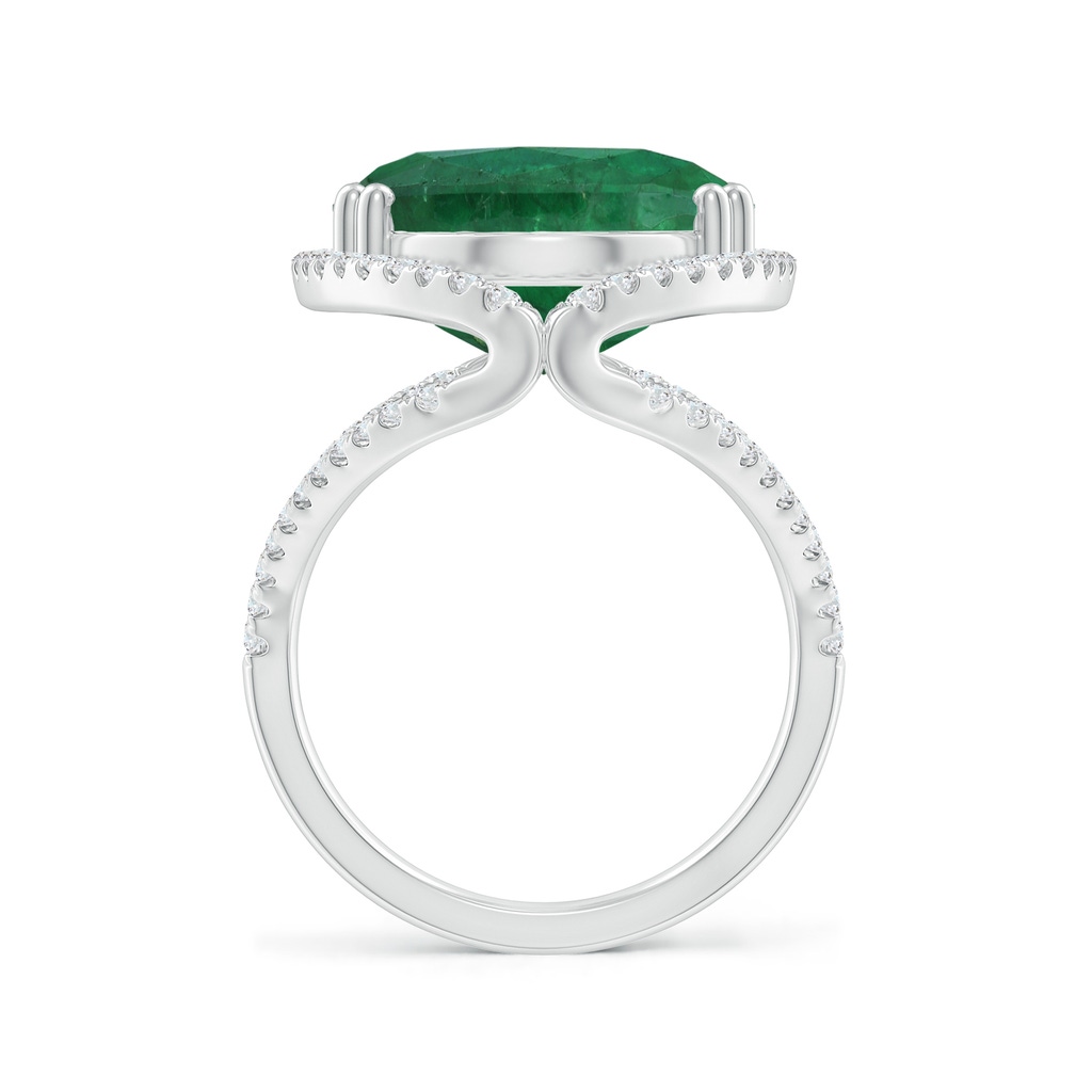 20.38x14.37x8.76mm A GIA Certified Oval Emerald Split Shank Halo Ring in 18K White Gold Side 399