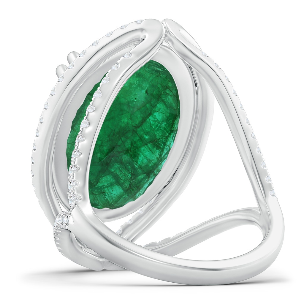 20.38x14.37x8.76mm A GIA Certified Oval Emerald Split Shank Halo Ring in 18K White Gold Side 599
