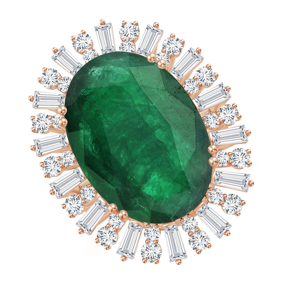 20.38x14.37x8.76mm A GIA Certified Oval Emerald Split Shank Ring With Diamond Halo in Rose Gold Side 199