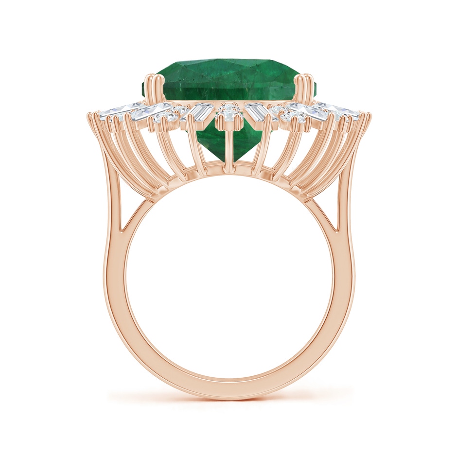 20.38x14.37x8.76mm A GIA Certified Oval Emerald Split Shank Ring With Diamond Halo in Rose Gold Side 399