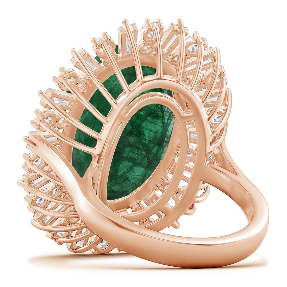 20.38x14.37x8.76mm A GIA Certified Oval Emerald Split Shank Ring With Diamond Halo in Rose Gold Side 599