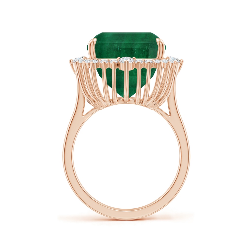16.92x12.42x10.75mm A Art Deco-Inspired GIA Certified Emerald-Cut Emerald Halo Ring in Rose Gold Side 399