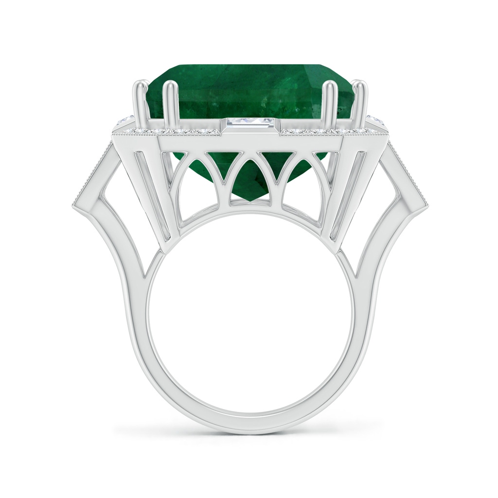 21.24x18.27x12.26mm A Art Deco-Inspired GIA Certified Emerald-Cut Emerald Ring With Halo in 18K White Gold Side 399