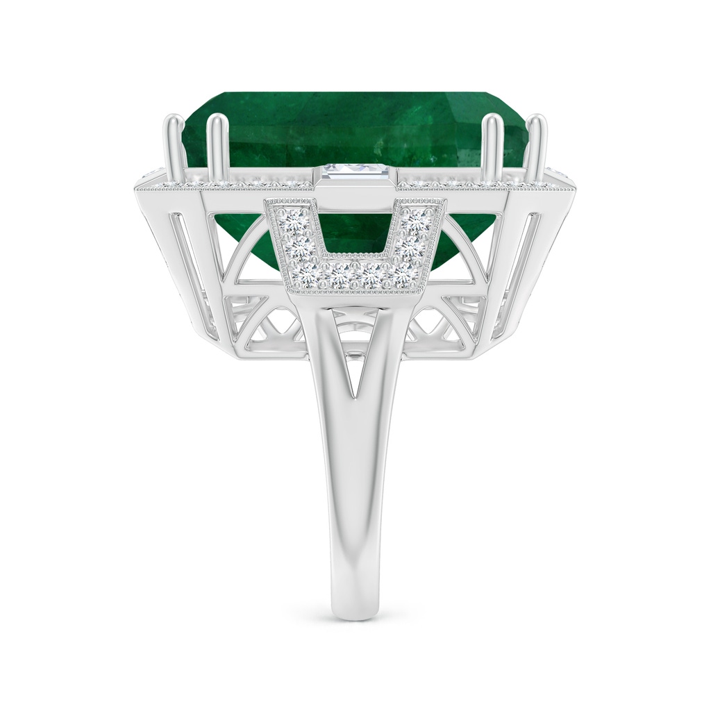 21.24x18.27x12.26mm A Art Deco-Inspired GIA Certified Emerald-Cut Emerald Ring With Halo in 18K White Gold Side 499