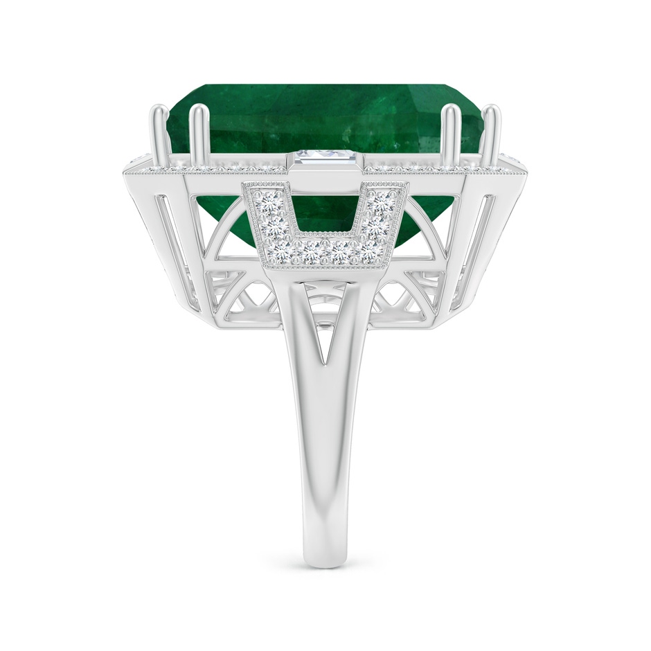 21.24x18.27x12.26mm A Art Deco-Inspired GIA Certified Emerald-Cut Emerald Ring With Halo in 18K White Gold side 499