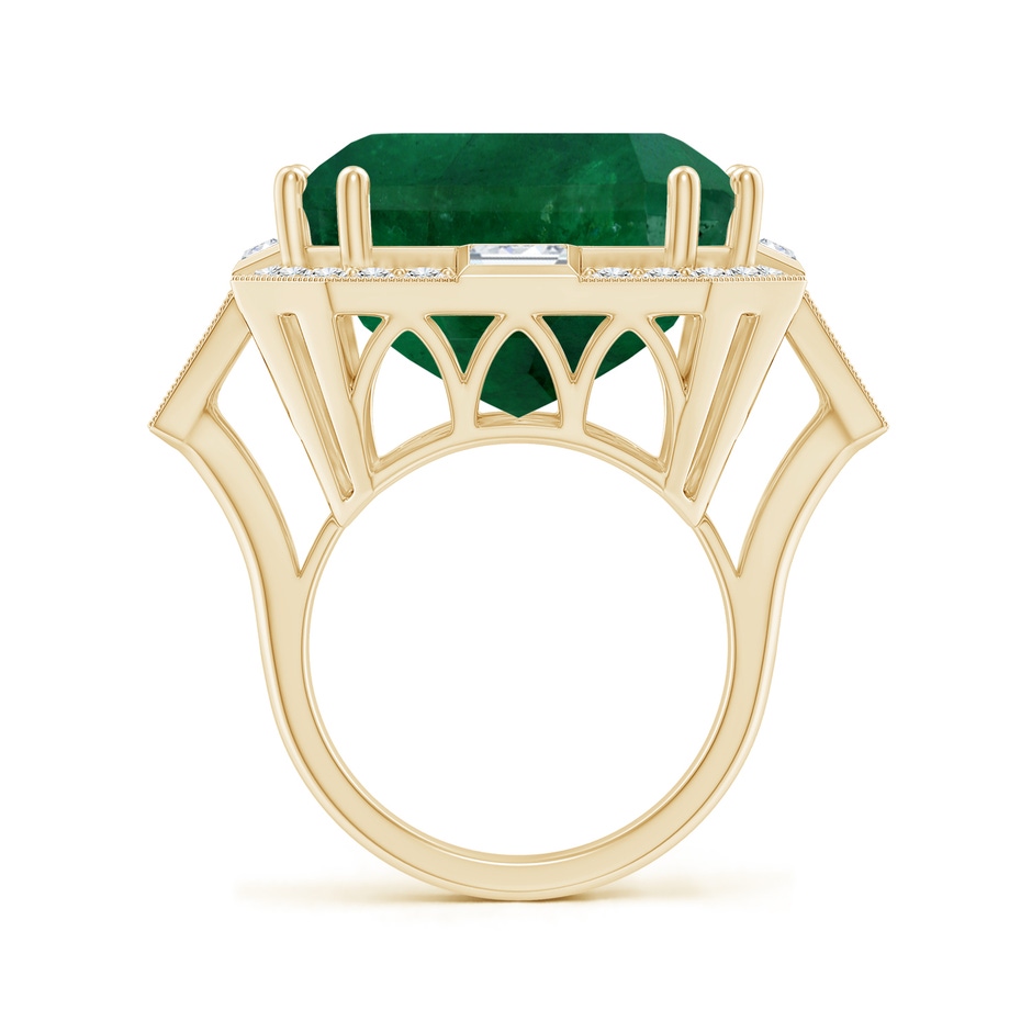 21.24x18.27x12.26mm A Art Deco-Inspired GIA Certified Emerald-Cut Emerald Ring With Halo in Yellow Gold side 399