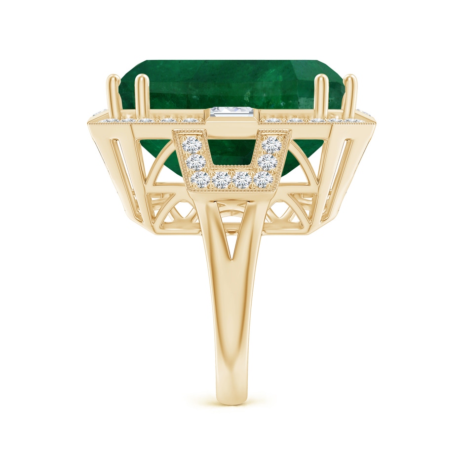 21.24x18.27x12.26mm A Art Deco-Inspired GIA Certified Emerald-Cut Emerald Ring With Halo in Yellow Gold side 499