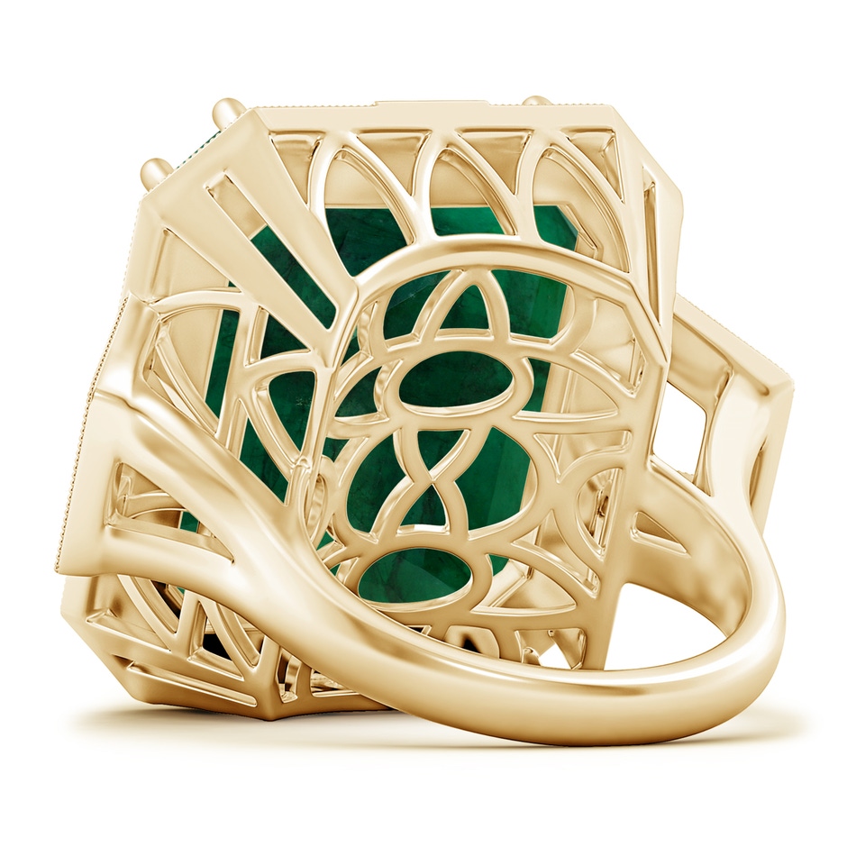 21.24x18.27x12.26mm A Art Deco-Inspired GIA Certified Emerald-Cut Emerald Ring With Halo in Yellow Gold side 599
