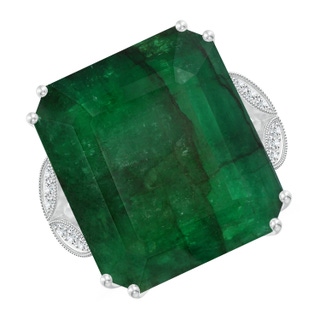 21.24x18.27x12.26mm A Vintage-Inspired GIA Certified Emerald-Cut Emerald Solitaire Ring in 18K White Gold