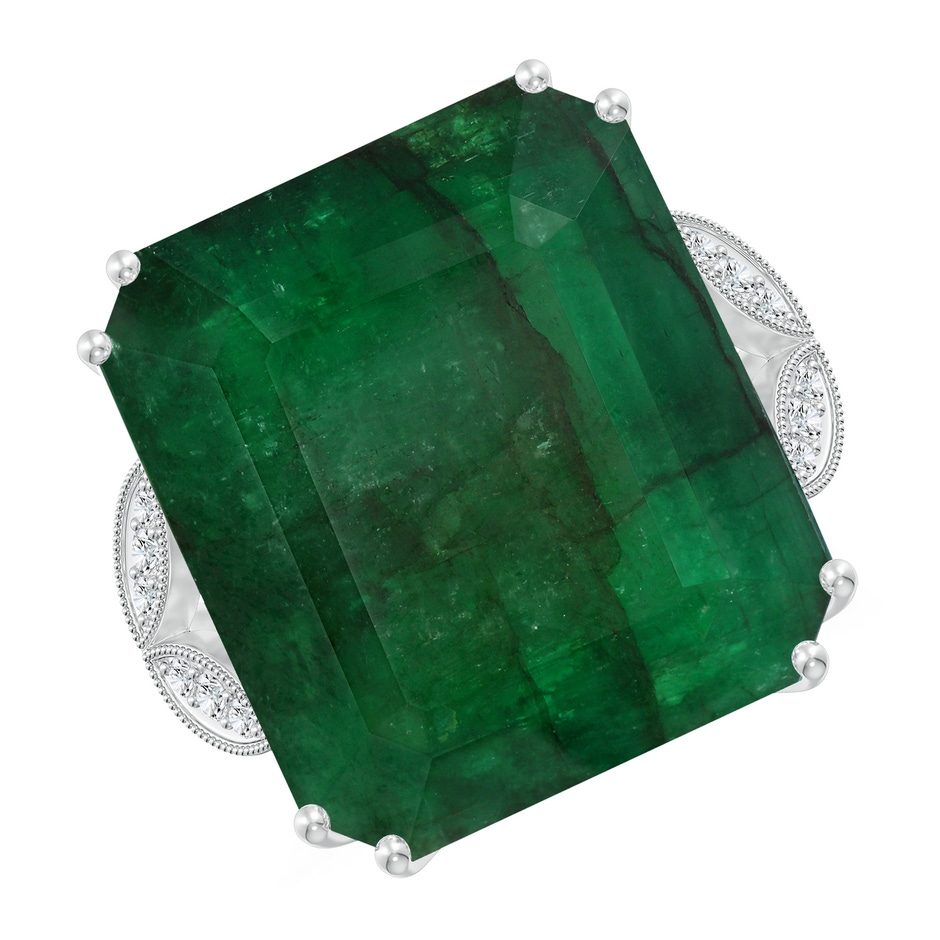 21.24x18.27x12.26mm A Vintage-Inspired GIA Certified Emerald-Cut Emerald Solitaire Ring in 18K White Gold 