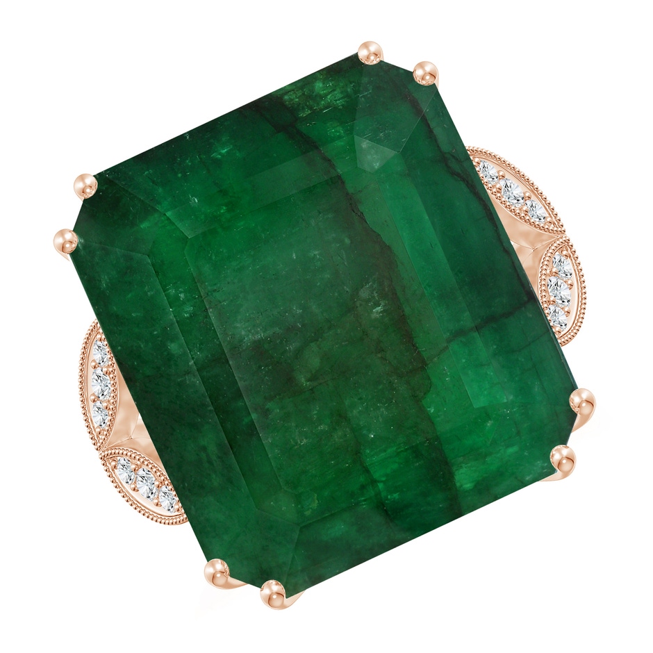 21.24x18.27x12.26mm A Vintage-Inspired GIA Certified Emerald-Cut Emerald Solitaire Ring in Rose Gold 