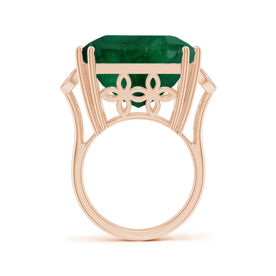 21.24x18.27x12.26mm A Vintage-Inspired GIA Certified Emerald-Cut Emerald Solitaire Ring in Rose Gold side 399