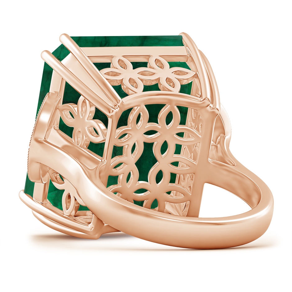 21.24x18.27x12.26mm A Vintage-Inspired GIA Certified Emerald-Cut Emerald Solitaire Ring in Rose Gold side 599