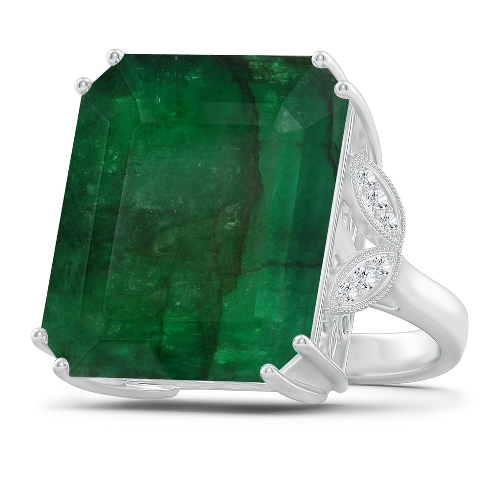 21.24x18.27x12.26mm A Vintage-Inspired GIA Certified Emerald-Cut Emerald Solitaire Ring in White Gold Side 199