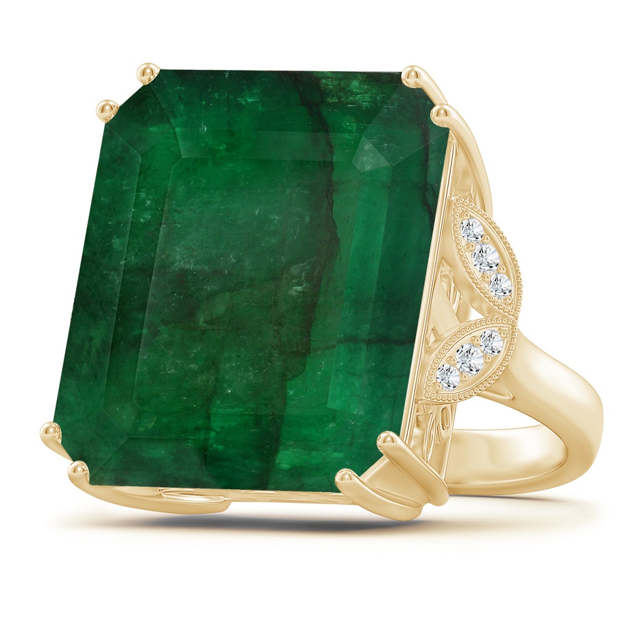 21.24x18.27x12.26mm A Vintage-Inspired GIA Certified Emerald-Cut Emerald Solitaire Ring in Yellow Gold side 199