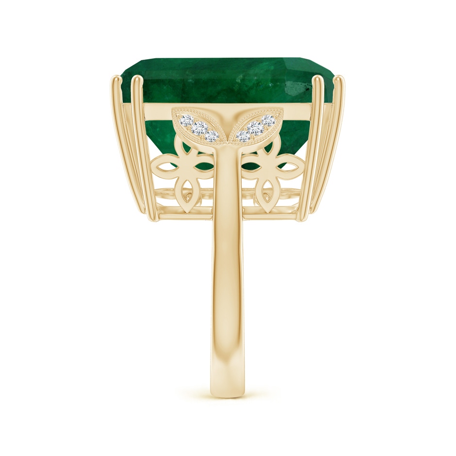 21.24x18.27x12.26mm A Vintage-Inspired GIA Certified Emerald-Cut Emerald Solitaire Ring in Yellow Gold side 499