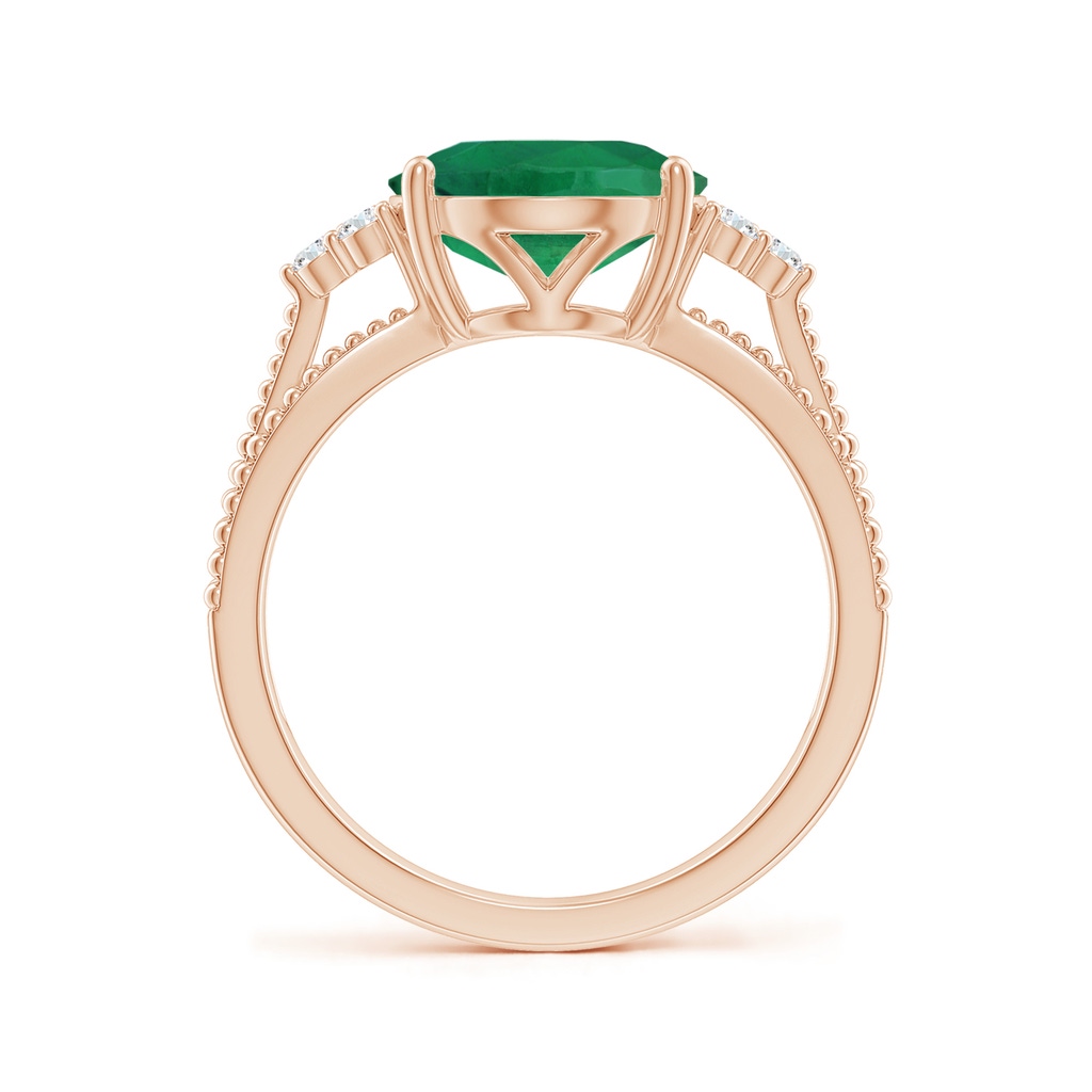 12.02x9.84x6.76mm A Classic GIA Certified Oval Emerald Solitaire Ring With Trio Diamonds in Rose Gold Side 399