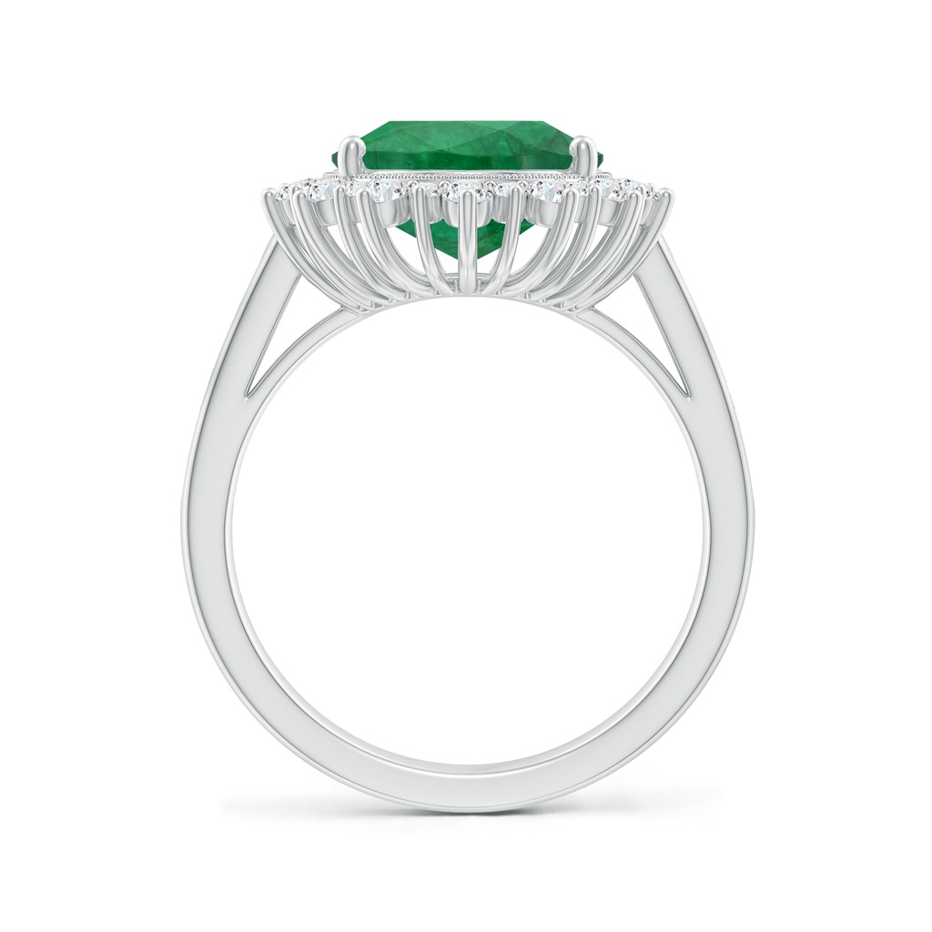 13.16x9.69x5.86mm AA Classic GIA Certified Oval Emerald Ring With Diamond Halo in 18K White Gold Side 399