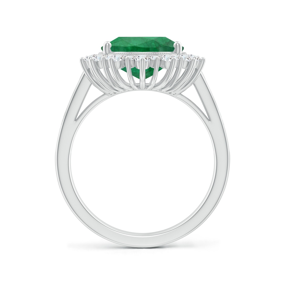 13.16x9.69x5.86mm AA Classic GIA Certified Oval Emerald Ring With Diamond Halo in 18K White Gold side 399