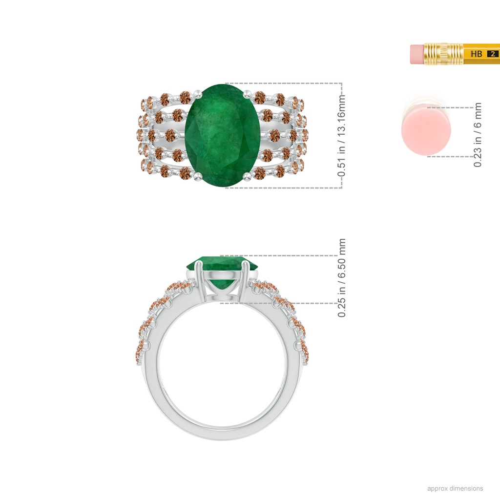 13.16x9.69x5.86mm AA Classic GIA Certified Oval Emerald Solitaire Ring With Diamond Accents in 18K White Gold ruler