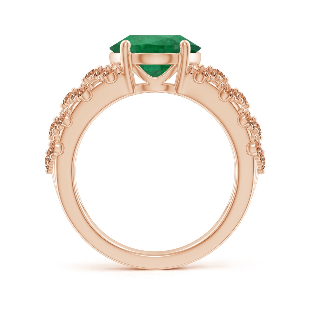 13.16x9.69x5.86mm AA Classic GIA Certified Oval Emerald Solitaire Ring With Diamond Accents in Rose Gold Side 399