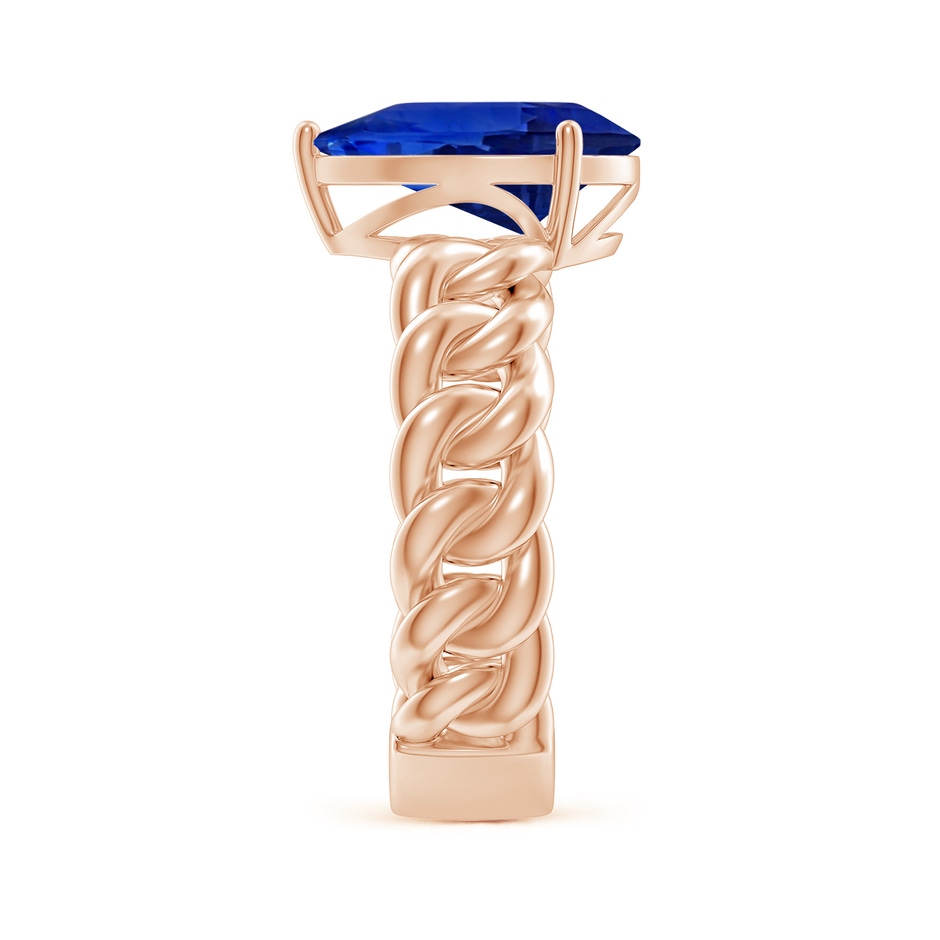 11.29x7.73x6.17mm AAA Classic GIA Certified Pear-Shaped Blue Sapphire Chain Solitaire Ring in 18K Rose Gold side 499