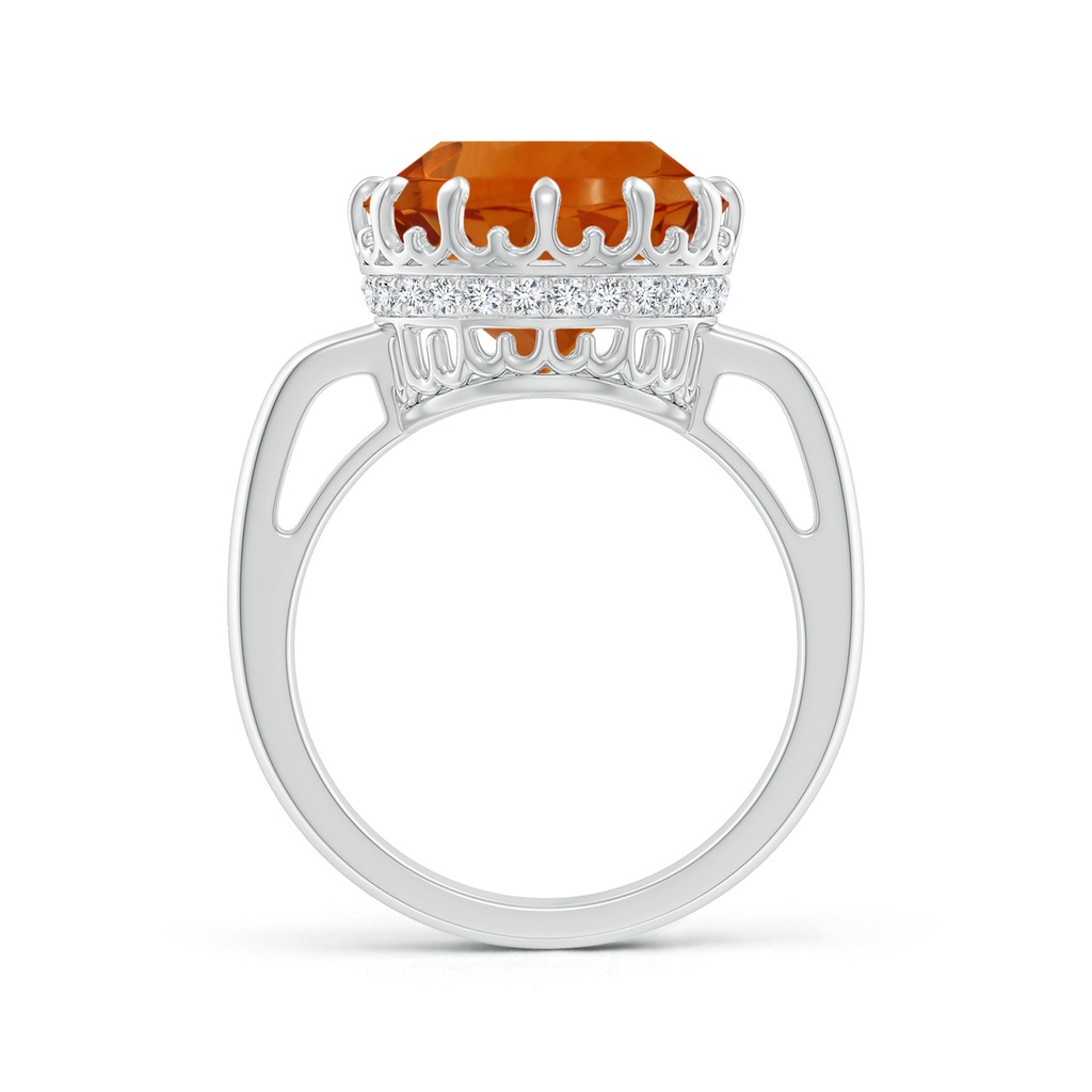12.12x12.09x8.03mm AAA Vintage-Inspired GIA Certified Round Citrine Crown Solitaire Ring in White Gold Side 199