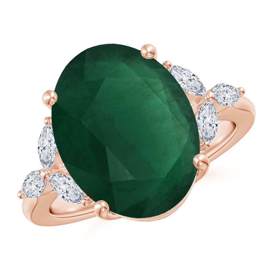 14.34x10.52x5.34mm AA Classic GIA Certified Oval Emerald Solitaire Ring with Side Diamonds in 18K Rose Gold side 199
