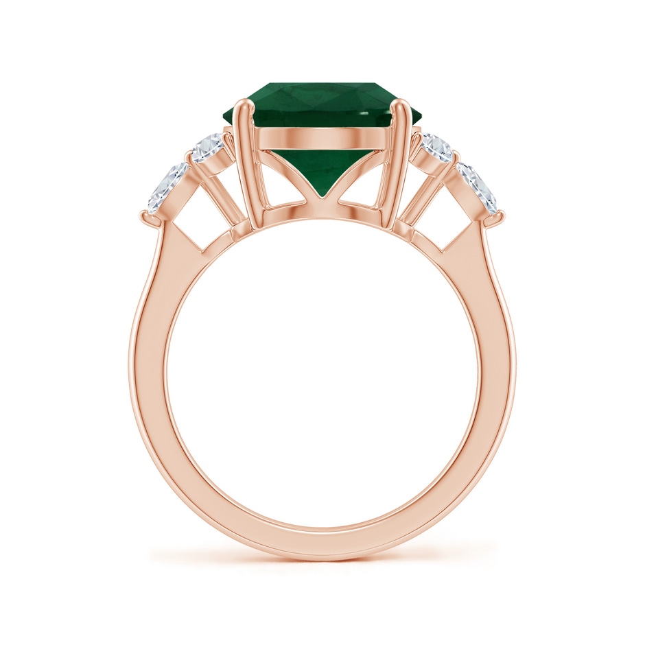 14.34x10.52x5.34mm AA Classic GIA Certified Oval Emerald Solitaire Ring with Side Diamonds in 18K Rose Gold side 399