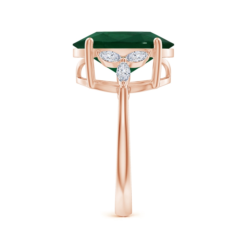 14.34x10.52x5.34mm AA Classic GIA Certified Oval Emerald Solitaire Ring with Side Diamonds in 18K Rose Gold side 499