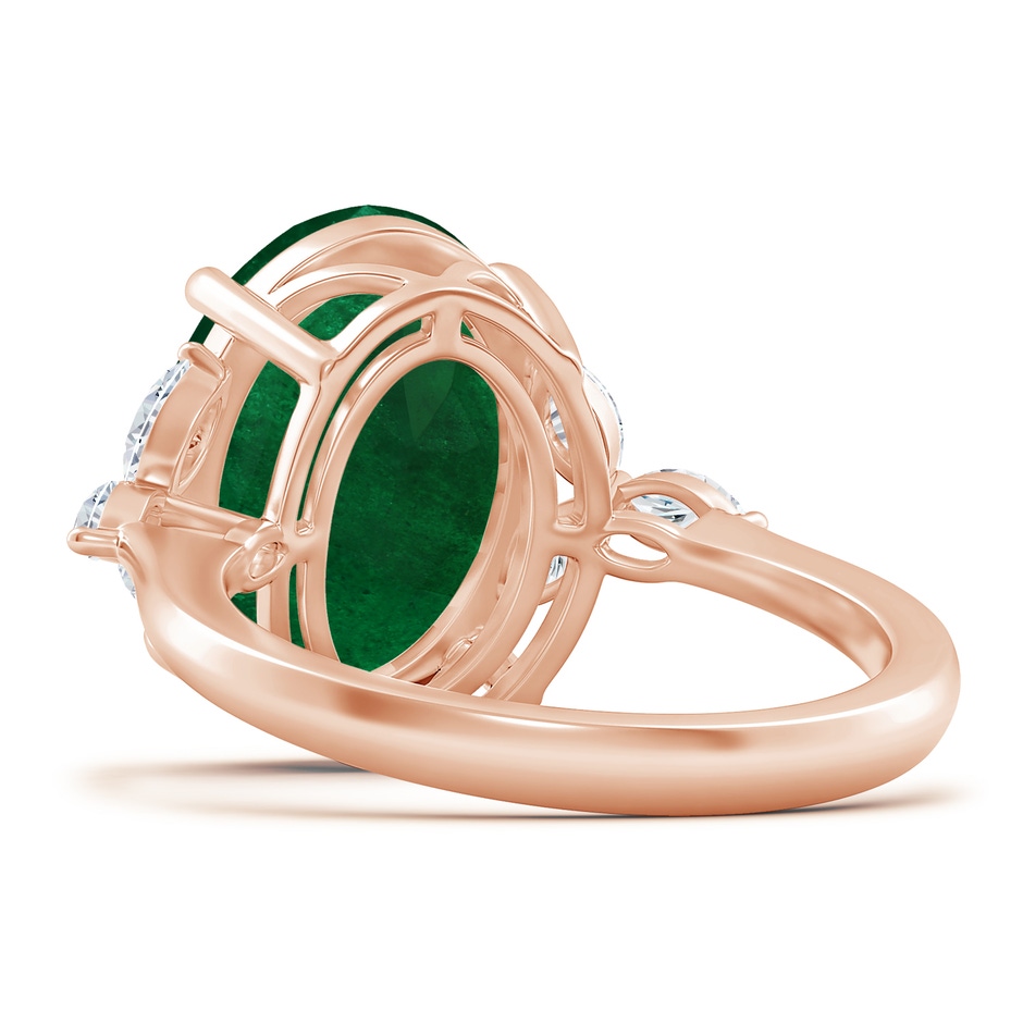 14.34x10.52x5.34mm AA Classic GIA Certified Oval Emerald Solitaire Ring with Side Diamonds in 18K Rose Gold side 599