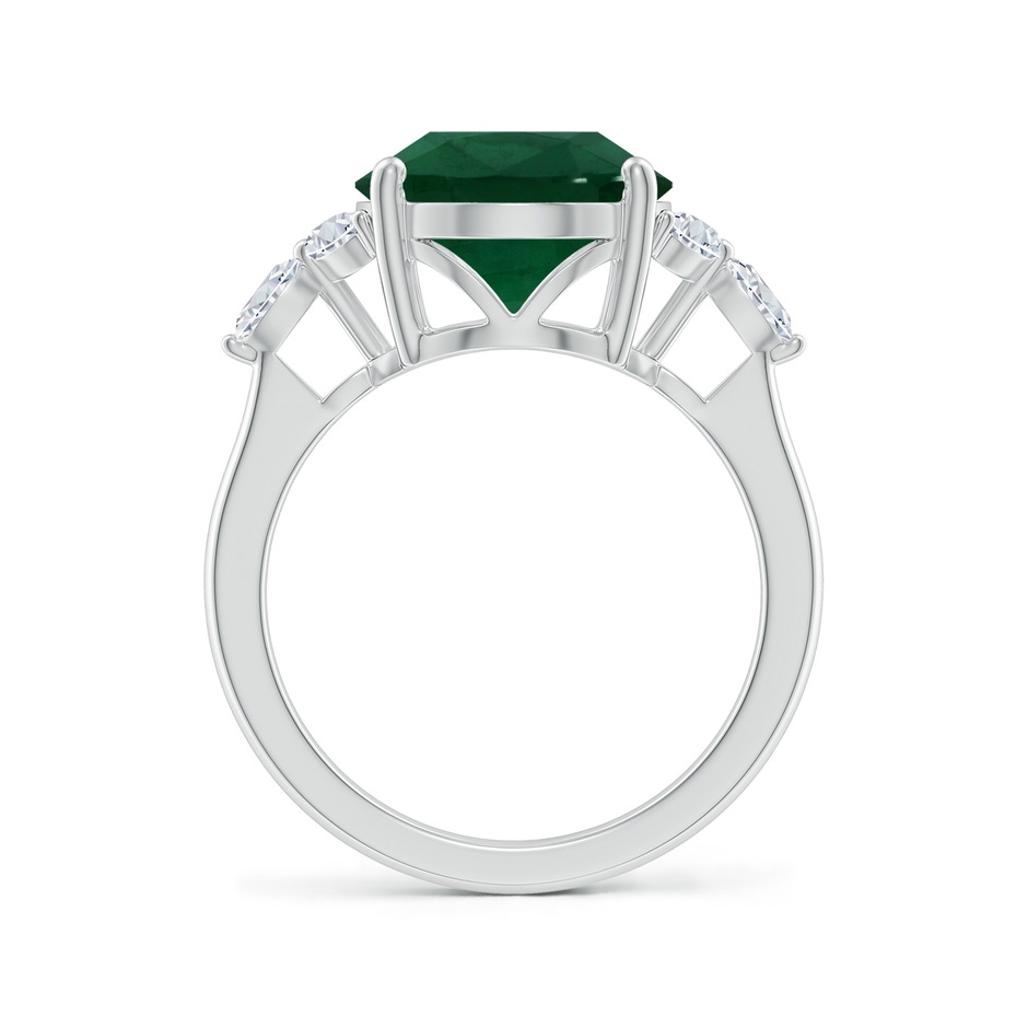 14.34x10.52x5.34mm AA Classic GIA Certified Oval Emerald Solitaire Ring with Side Diamonds in White Gold side 399