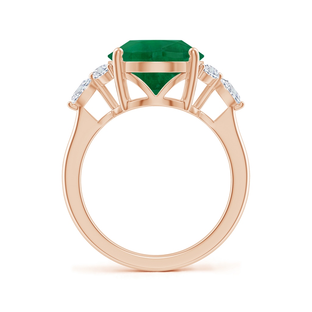 14.41x10.91x6.70mm AA Classic GIA Certified Oval Emerald Solitaire Ring with Side Diamonds in Rose Gold Side 399